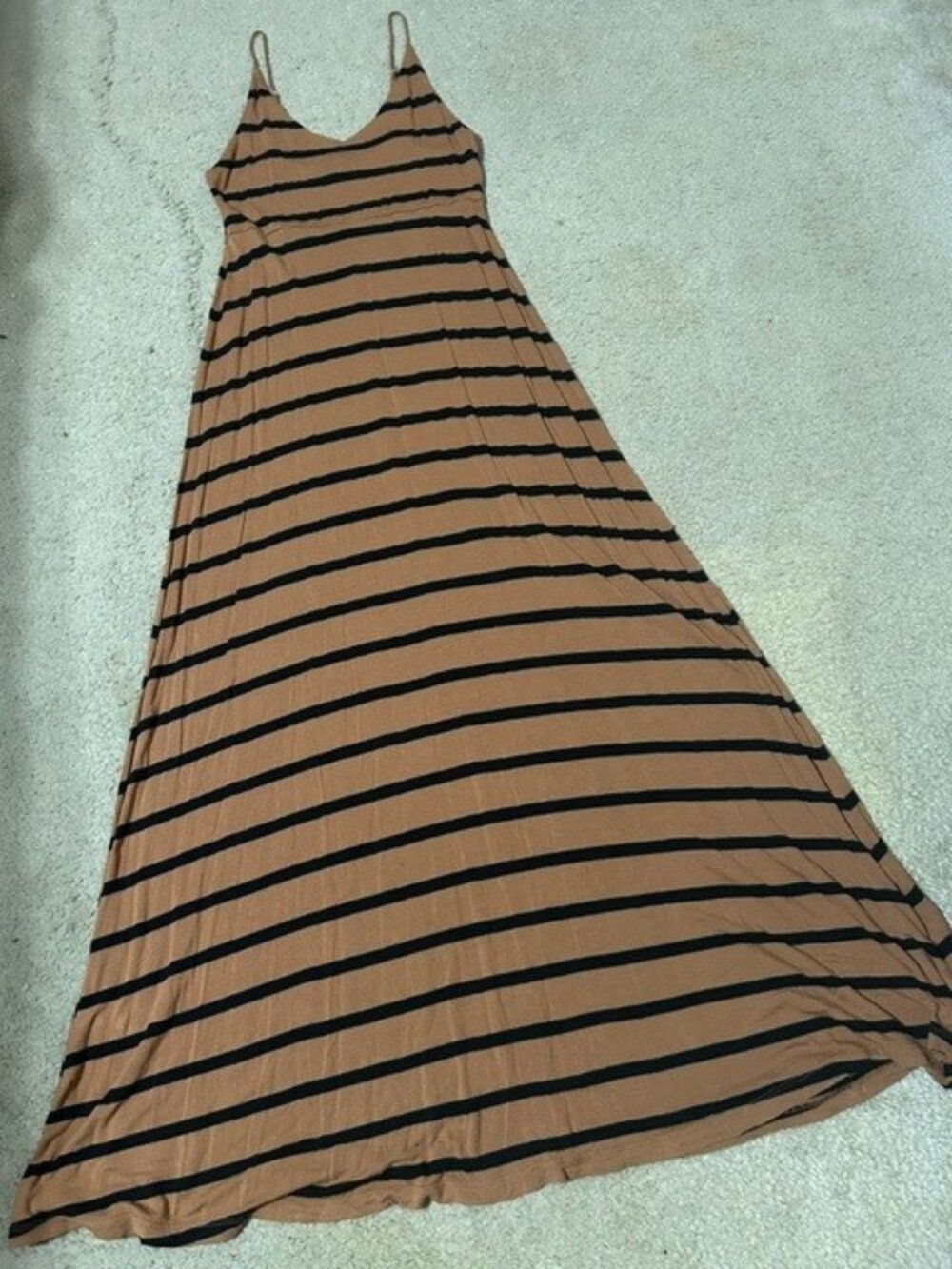 Forever 21 camel and black striped maxi dress (M)